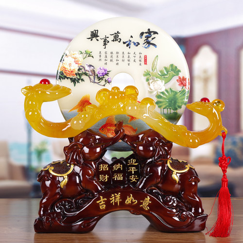 招财新房客厅平安扣摆件如意