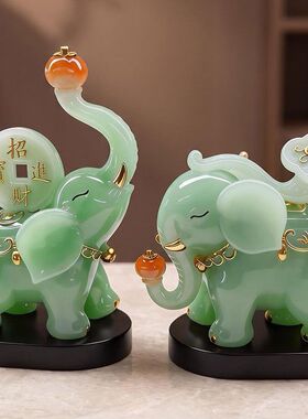 2026新款高级感大象摆件一对客厅