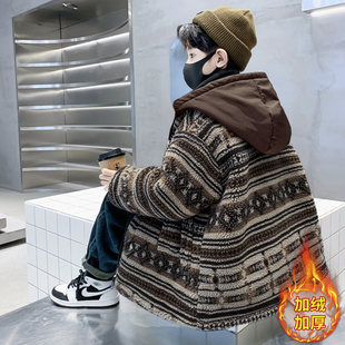 男童冬装加绒外套2026秋冬新款中大儿童摇粒绒加厚男孩羊羔毛冬季