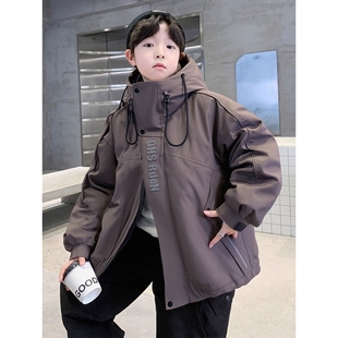 棉衣冬装 派克羽绒棉服2026新款 加厚加绒大童外套潮 男童冬季 儿童装