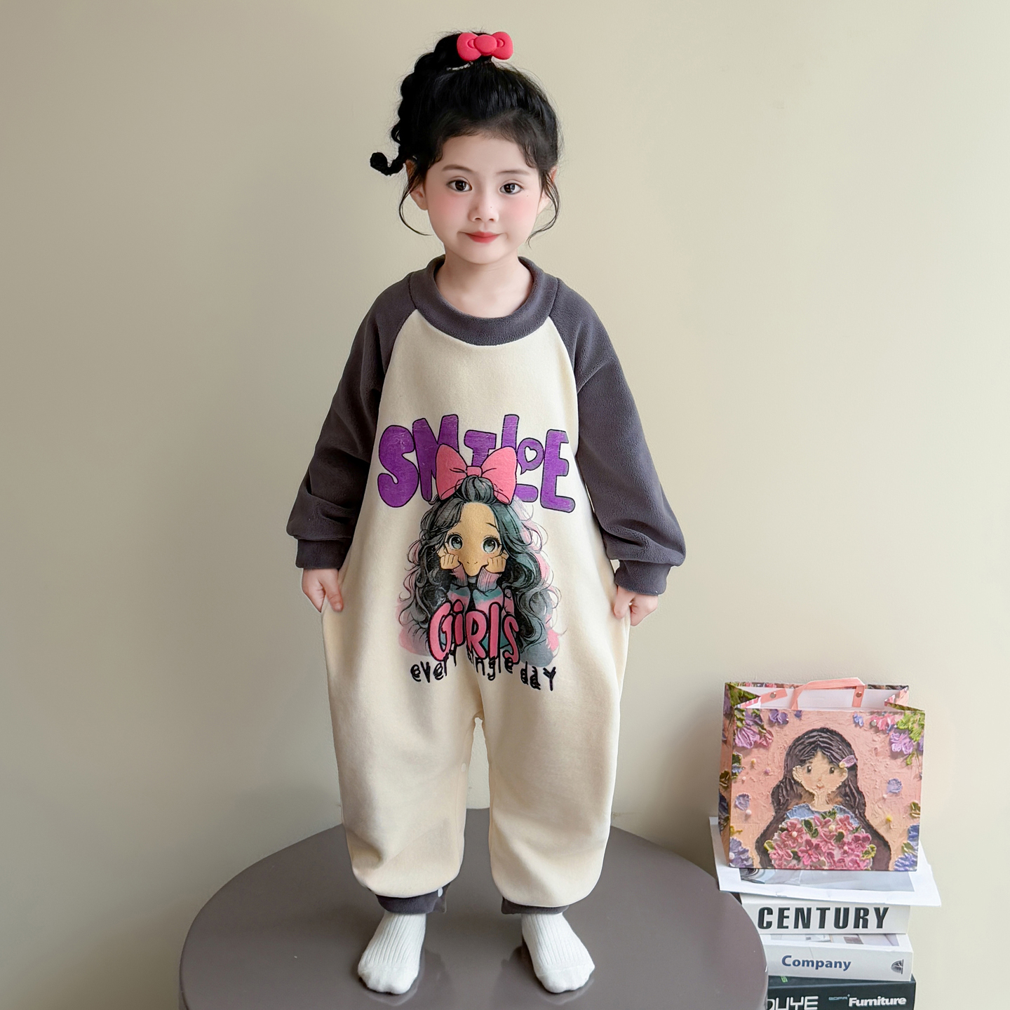 儿童睡衣女童秋冬款2025新款舒棉绒加厚珊瑚绒家居服中小童连体衣