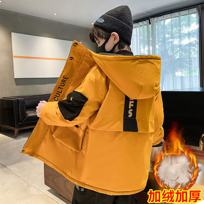 儿童装男童派克羽绒棉服2025新款棉衣大童冬季加厚加绒秋冬款外套