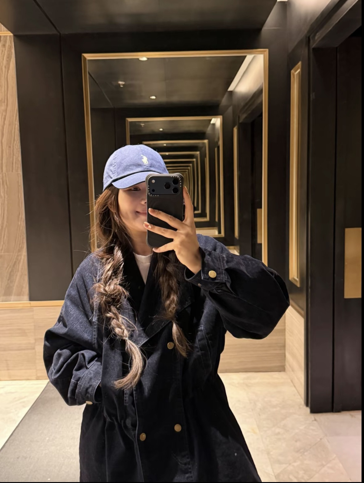 迟迟同款一衣三穿双色牛仔植绒可拆内胆90白鸭绒羽绒派克外套