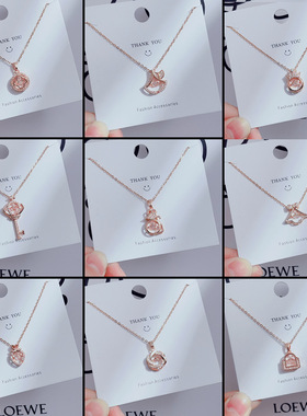 设计灵动吊坠款项链女钛钢不掉色气质简约幸运草链小众网红颈链