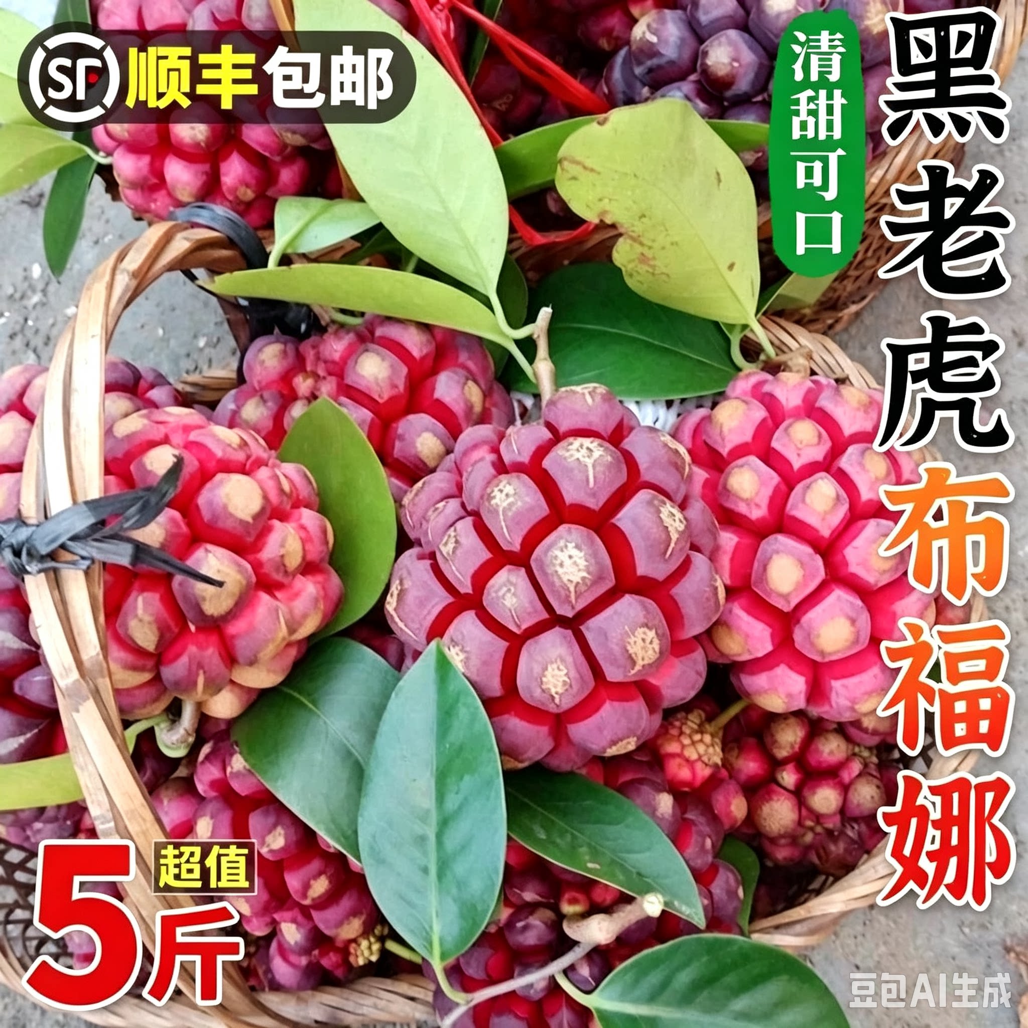 顺丰黑老虎布福娜恶魔果实酒饭团血藤果新鲜水果5斤野生深山种植