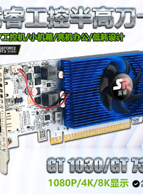 嵩睿低功耗亮机显卡GT7304G R5230半高刀卡GT1030单层办公服务器