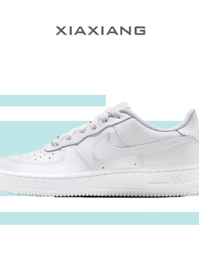 耐克NIKE板鞋大童空军一号AF1纯白增高百搭透气女板鞋DH2920-111