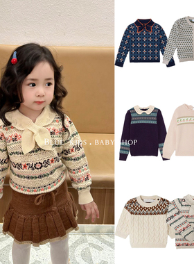 2025秋冬季新款男女儿童纯棉A类针织开衫 宝宝百搭bp羊毛上衣外套