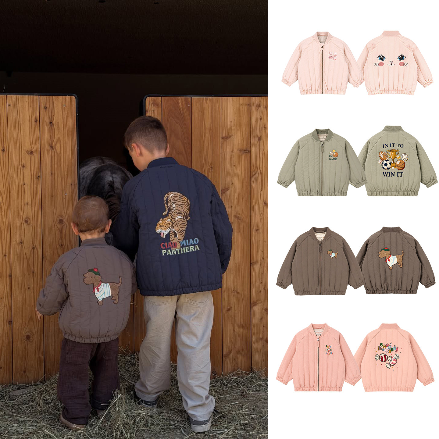 儿童棒球服宝宝夹克保暖棉服秋冬