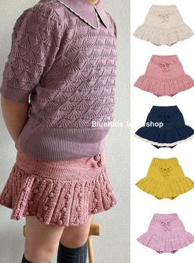 ins爆款 mp女童柔软针织毛线裙裤女宝宝百褶裙可爱公主裙半身裙子
