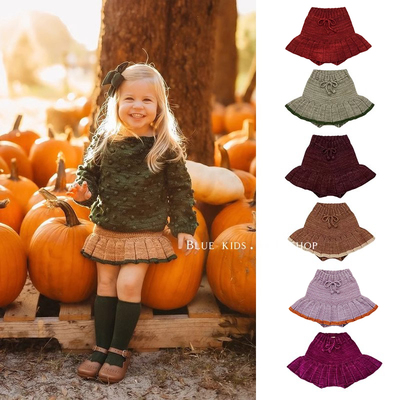 女宝宝毛线裙裤针织百褶裙半身裙