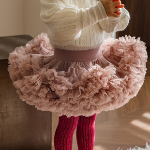儿童兔兔蓬蓬裙女宝凸凸裙纱裙tutu裙子拜年服女童宝宝百搭半身裙
