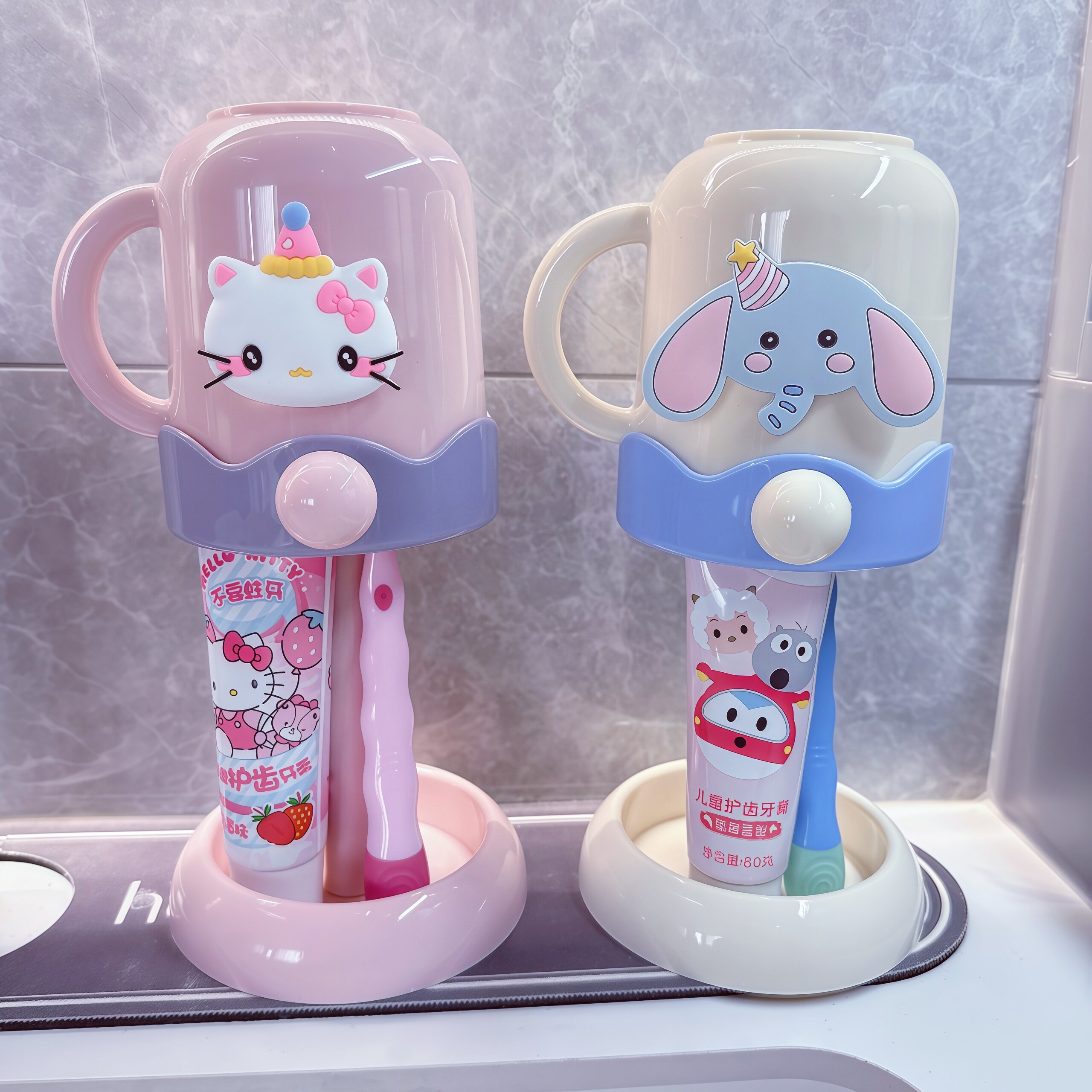儿童刷牙杯男孩女孩学生宝宝洗漱口杯子收纳架电动牙刷置物架牙缸