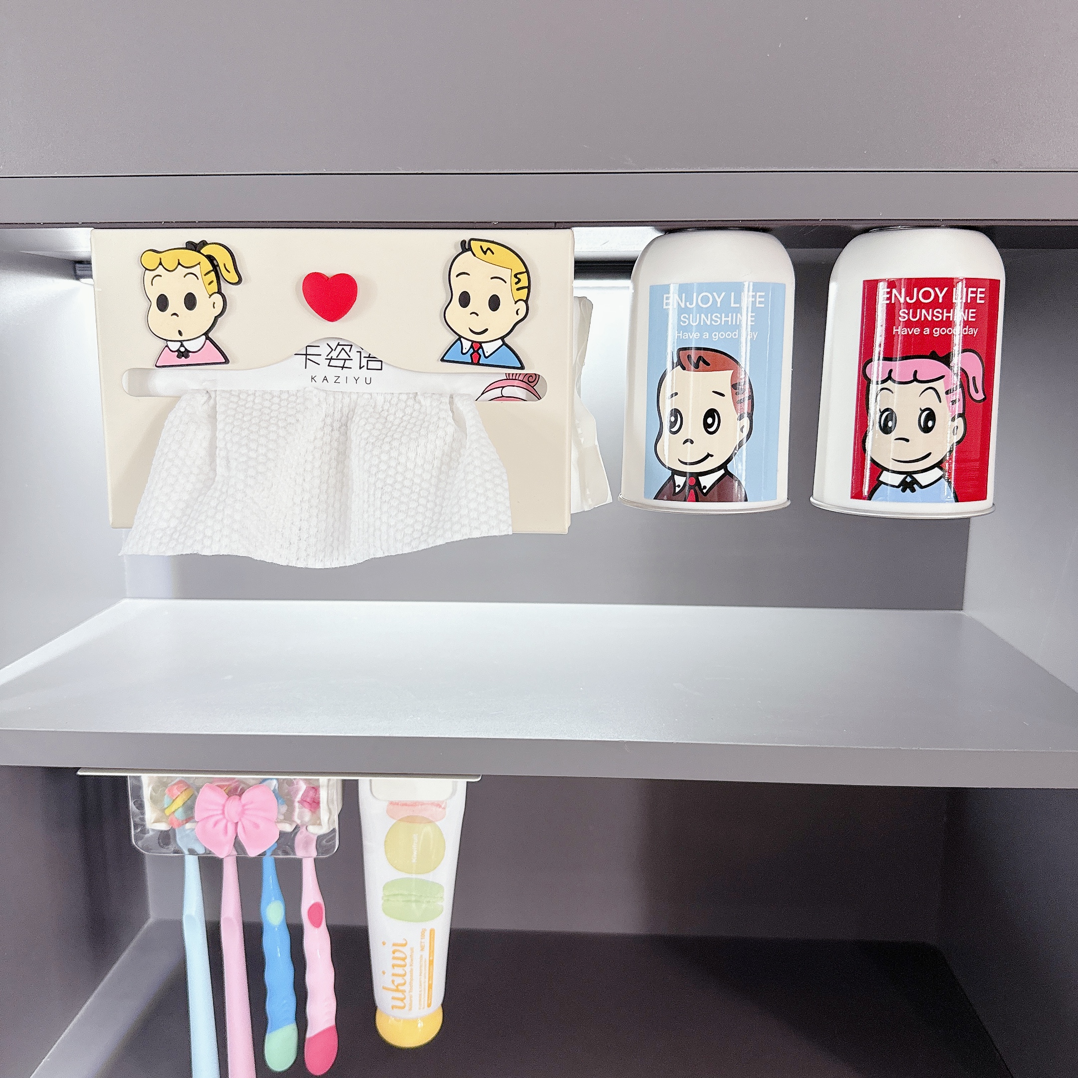 镜柜下一次性洗脸巾收纳盒卫生间壁挂式棉柔抽纸磁吸纸巾盒置物架