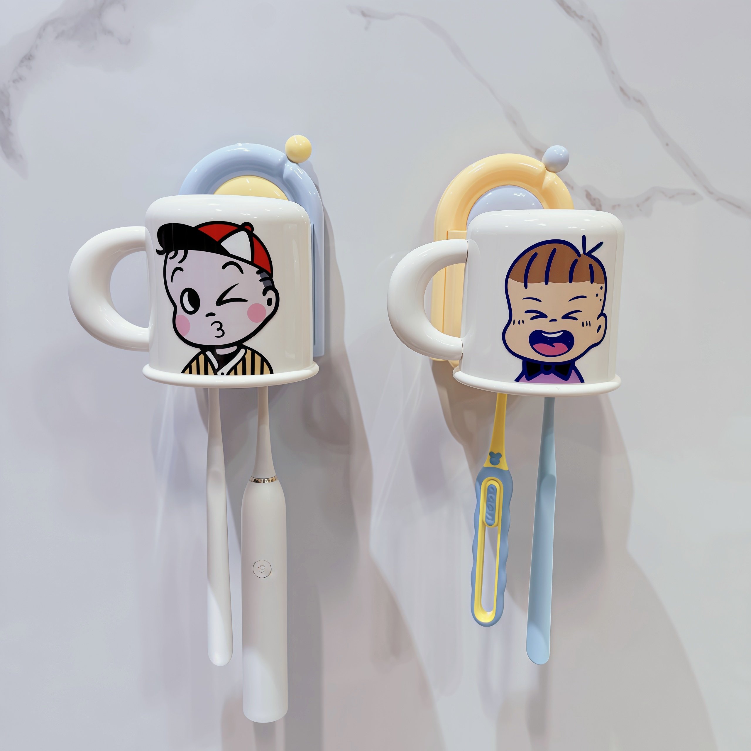 牙刷置物架免打孔男孩女孩漱口杯倒壁挂式儿童学生刷牙杯牙缸牙具