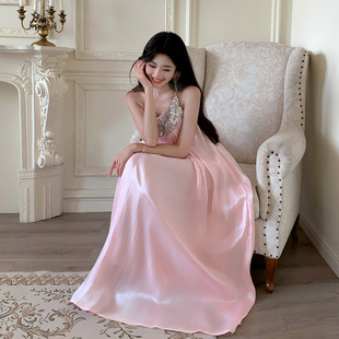 三亚海边度假沙滩吊带绝美超仙法式 连衣裙海岛穿搭ootd长裙女