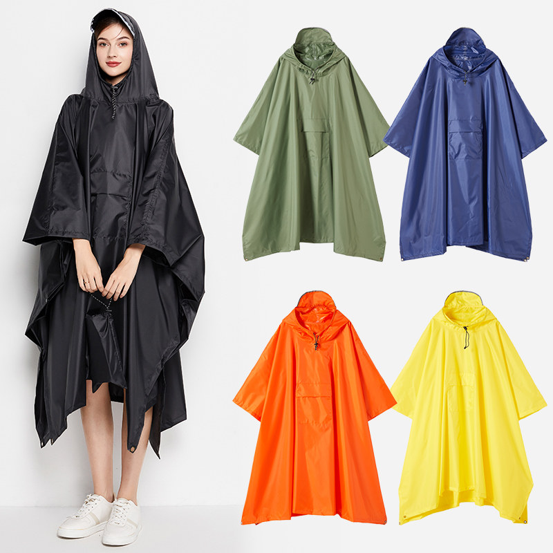 时尚成人户外斗篷套头雨衣雨披男女通用徒步背包骑行多功能三合一