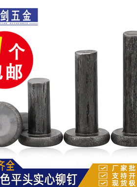 铁平头实心铆钉GB109本色铁钉铁击打平敲打铆钉M2M2.5M3M4M5M6M8
