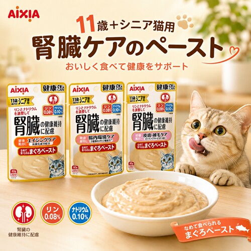 日本进口爱喜雅Aixia健康缶肾脏泌尿餐包成猫老年猫罐头湿粮零食