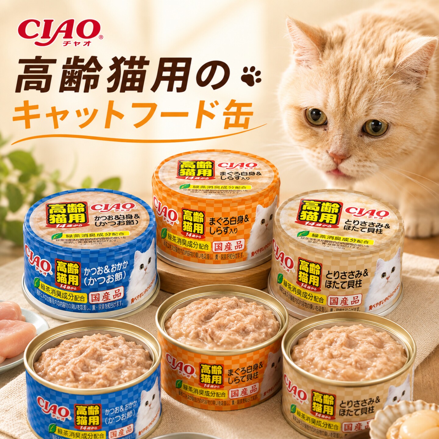 日本CIAO伊纳宝猫罐头营养成猫老年猫湿粮多口味零食罐奢侈猫罐头