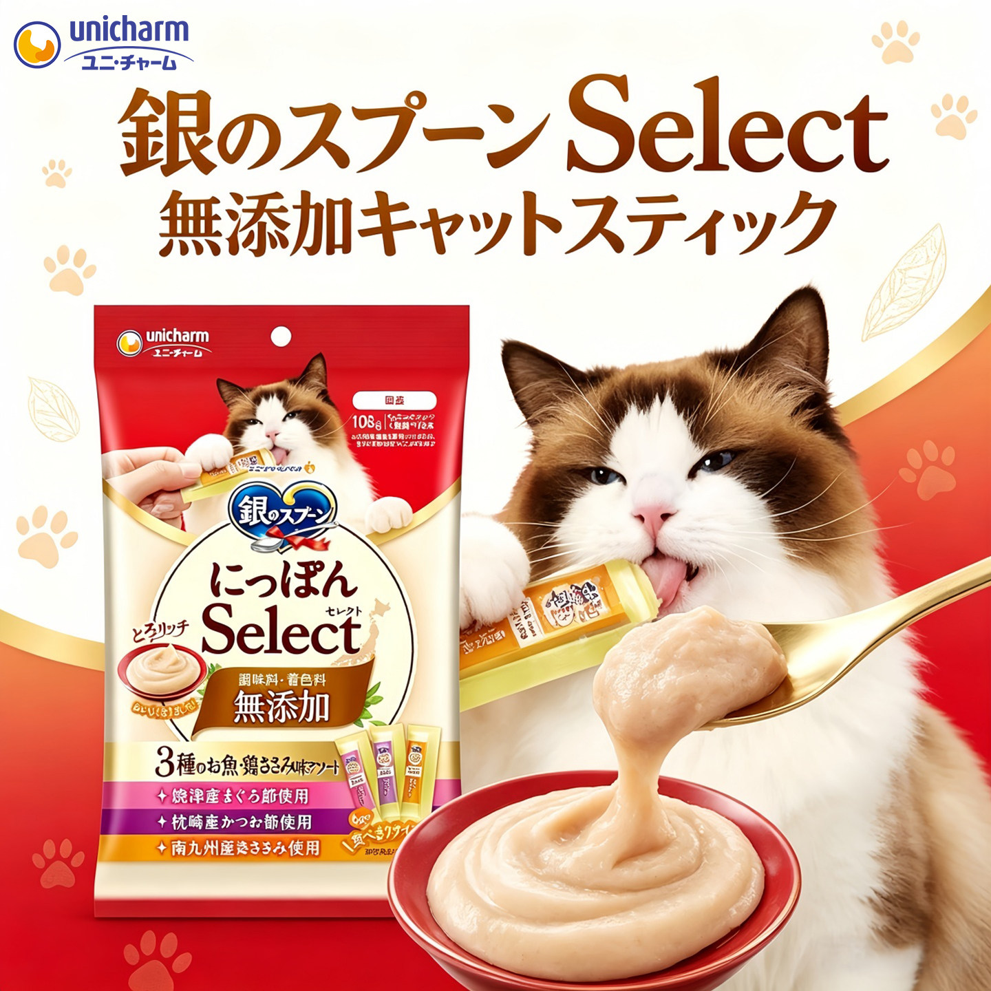 日本进口银勺三星美食家金枪鱼奢侈营养补水果冻肉泥猫条猫零食