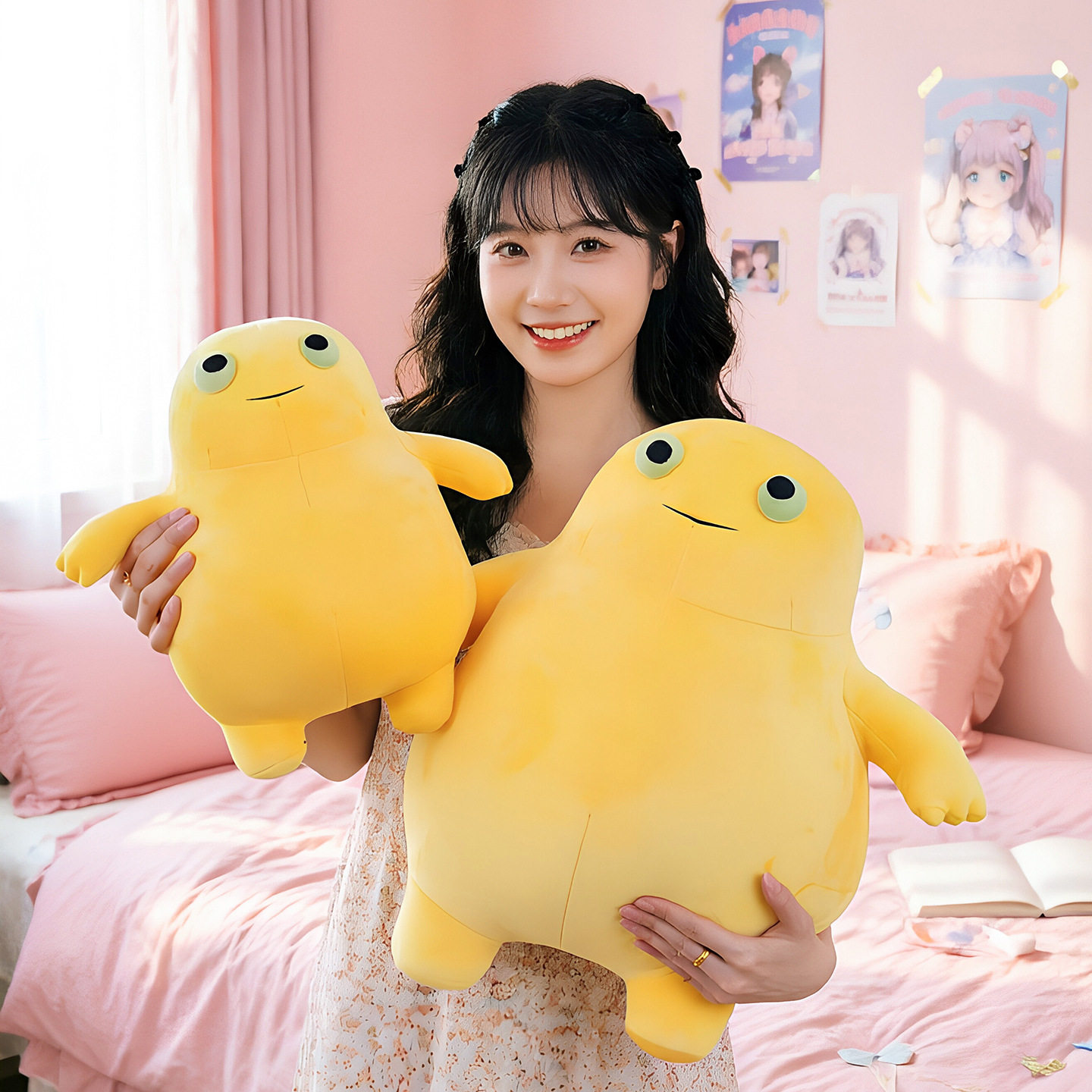 奶蛙玩偶床上睡觉抱枕抽象搞怪公仔可爱毛绒娃娃生日礼物送女友