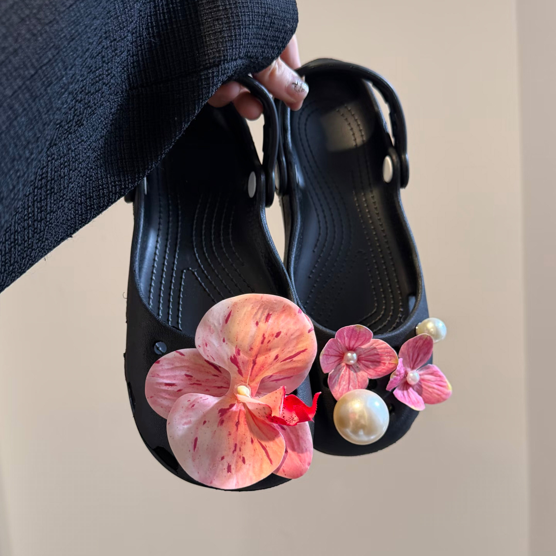 【叶小欧】芭蕾洞洞鞋2026春季新款一脚蹬镂空海边沙滩凉鞋懒人鞋