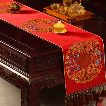 桌旗新中式禅意茶席现代简约茶桌布茶几茶台布艺长条布茶旗定制i.