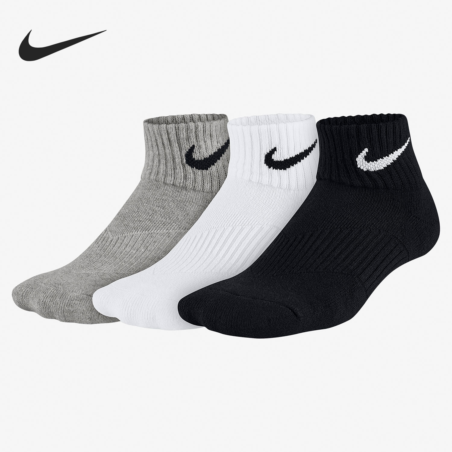 Nike/耐克正品休闲男女时尚运动短款透气舒适袜三双装 SX4703-901