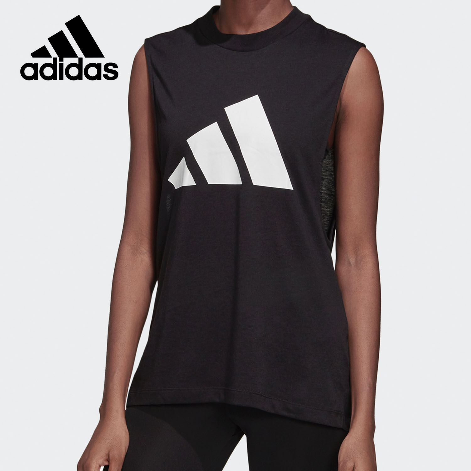 adidas/阿迪达斯正品 女子夏季运动无袖罗纹圆领背心 dx7789