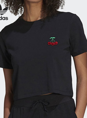 Adidas/阿迪达斯正品26夏三叶草女子运动休闲短款短袖T恤 GN3116