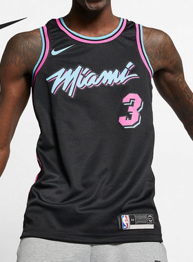 Nike/耐克正品运动男子迈阿密热火南海岸 SW球衣AJ4622-013