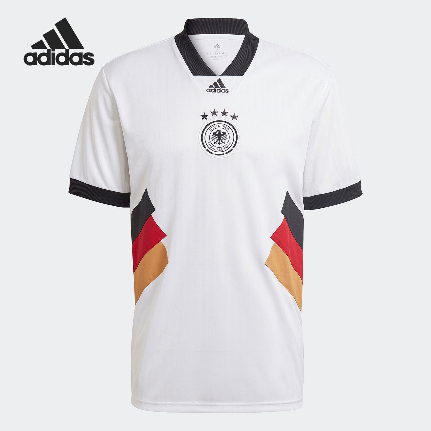 Adidas/阿迪达斯正品德国队复古足球男子透气运动短袖球衣 HS5941