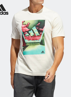 Adidas/阿迪达斯正品夏季新款休闲透气男子运动圆领短袖T恤HE2309