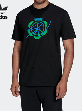 Adidas/阿迪达斯三叶草SW联名男26夏双面穿圆领短袖T恤 HI3300