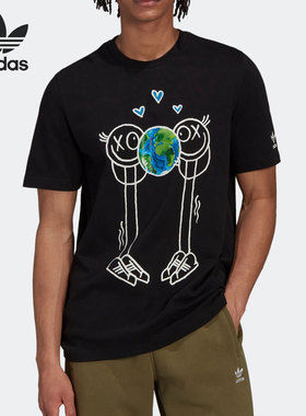 Adidas/阿迪达斯正品三叶草新款男子舒适运动休闲短袖T恤 HR7113