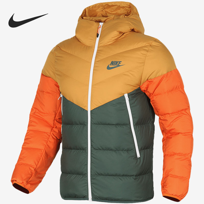 耐克男子冬季保暖运动连帽羽绒服