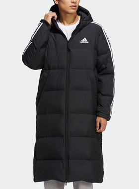 Adidas/阿迪达斯正品男女冬季户外运动长款鸭绒羽绒服 H20760