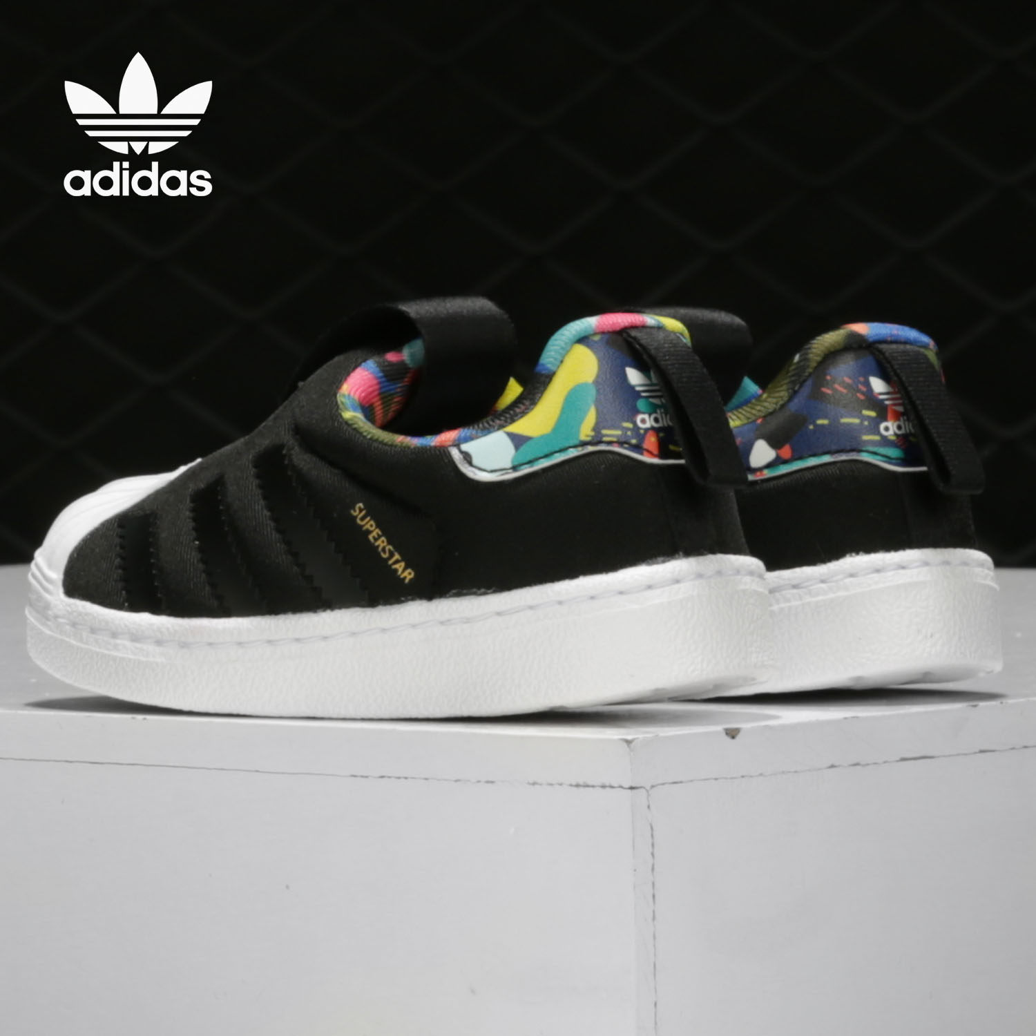 Adidas/阿迪达斯正品三叶草冬季婴童一脚蹬运动贝壳鞋 EE6276