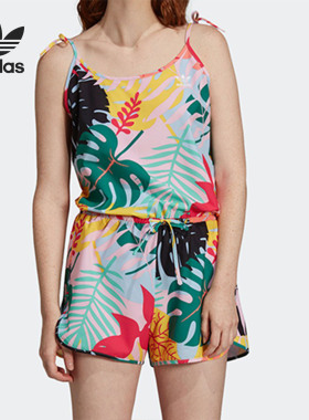 Adidas/阿迪达斯正品女款 JUMPSUIT 时尚花卉图案连体衣 FH7989