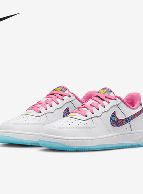 Nike/耐克正品FORCE 1 GS女子大童运动轻便板鞋FJ3483-100
