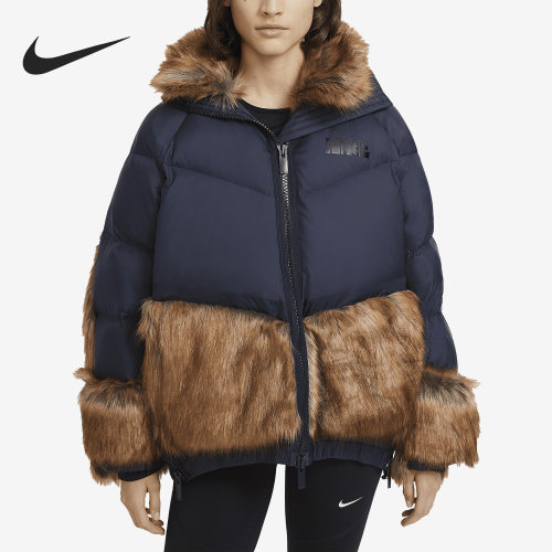 Nike/耐克正品 sacai 女子运动仿皮草连帽羽绒服CT3267-475