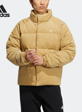 Adidas/阿迪达斯正品冬季男灯芯绒立领运动休闲保暖羽绒服 HN2124