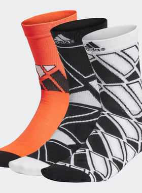 Adidas/阿迪达斯正品新款男女小童Y CREW S 3PP袜子FN1001