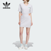 运动V领短袖 26夏三叶草女子时尚 连衣裙IU4771 阿迪达斯正品 Adidas