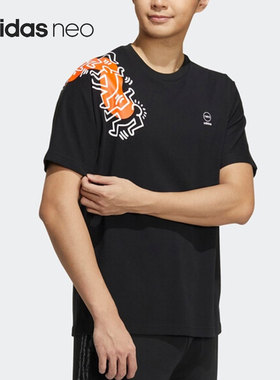 Adidas/阿迪达斯正品Keith Haring联名男子运动休闲短袖T恤HD7268