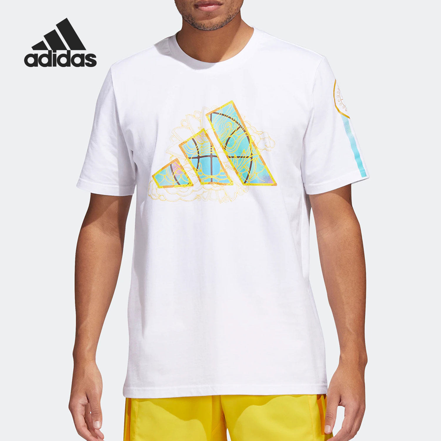 Adidas/阿迪达斯正品ROSE DYNASTY 罗斯篮球男运动休闲短袖IC8105