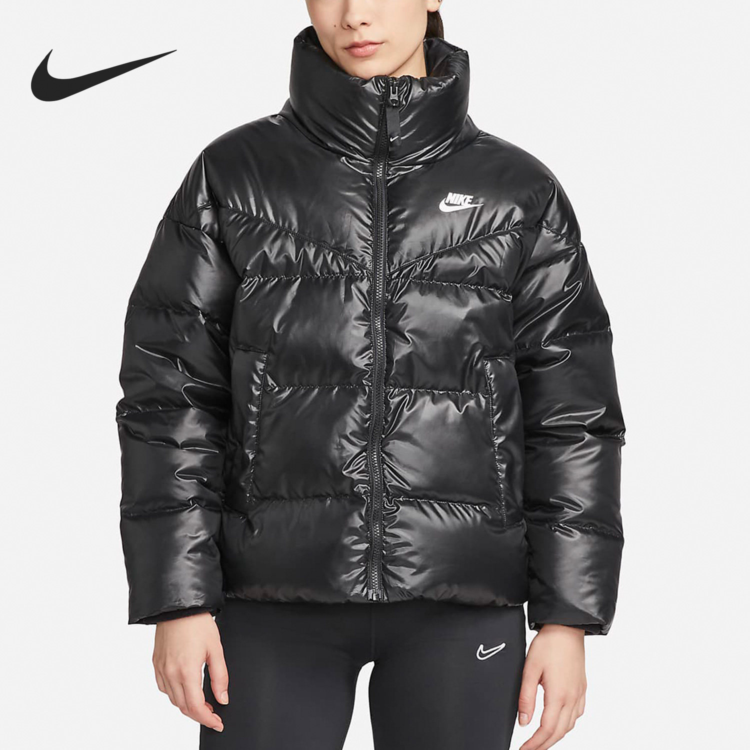 Nike/耐克正品冬女子保暖短款面包运动休闲羽绒服 DV0555-010