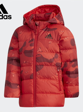 Adidas/阿迪达斯正品 冬季小童LK J AOP DOWN J短款羽绒服 EH4140