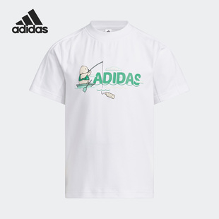 男女小童休闲运动短袖 Adidas 阿迪达斯正品 新款 T恤IA8216